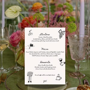 Fun Colourful Wedding Design | Wedding Template | Wedding Menu | Printable Wedding Menu | Digital Download | Food Menu | Canva Template
