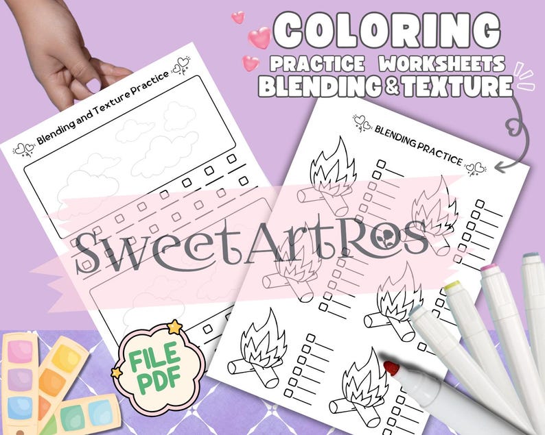 Photo inspiration: Gallery Detail: Coloring Practice Worksheets Blending Texture Pdf
