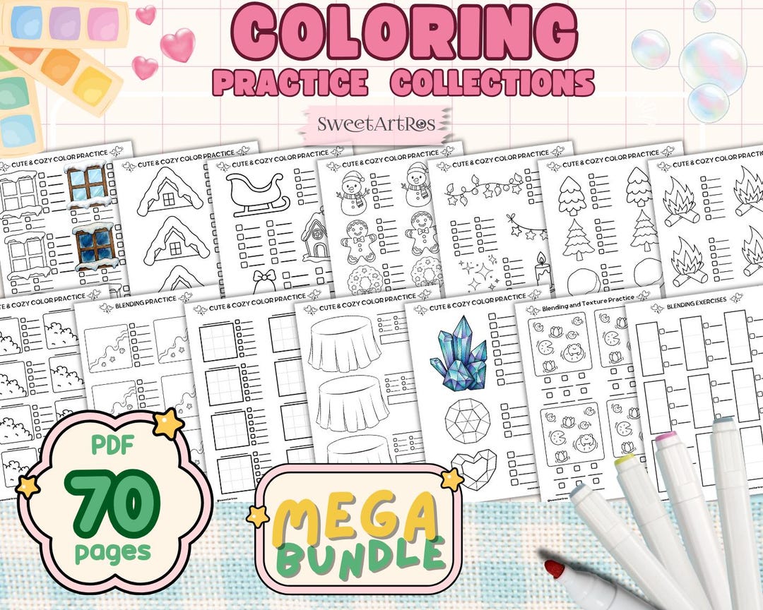 Counter Color Sheets.pdf 70-page Coloring Practice Printable | Ultimate Bundle for Blending ...