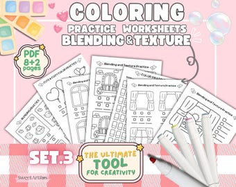 Hojas de práctica para colorear: Difuminar y sombrear (PDF)