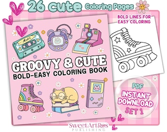 Kolorowanka Groovy: 26 wzorów vintage (do pobrania w wersji cyfrowej)