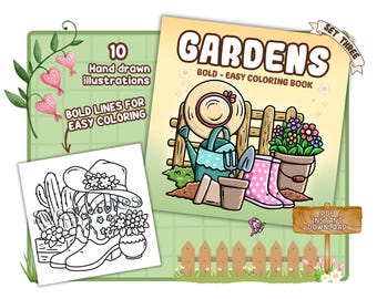 Gardens Coloring Book: Bold & Easy Nature Designs (PDF)