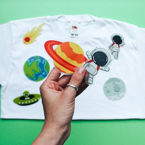 DIY Space T-Shirt Kit: Astronaut & Planet Iron-On Craft
