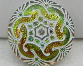 Pinwheel Czech Glass Button