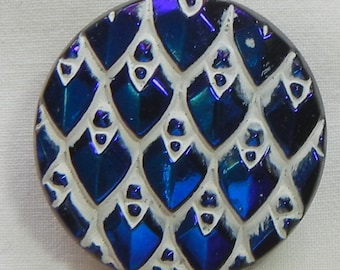 Dragon Scale Czech Glass Button