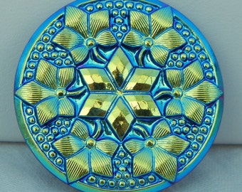 Sechs Blumen Böhmisches Glas Button