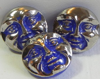 Small Face Czech Glass Buttons (3)