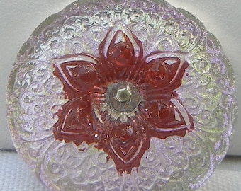 Lacy Blume Tschechische Glasknopf