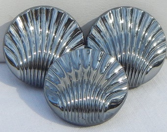 Small Shell Czech Glass Buttons(3)