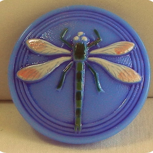 Larger Dragonfly Czech Glass Button