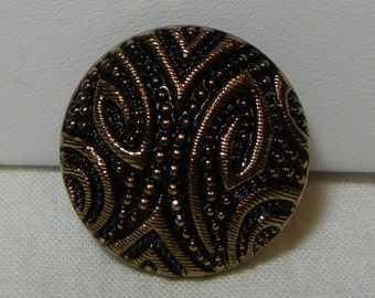 Medium Embossed Czech Glass Button