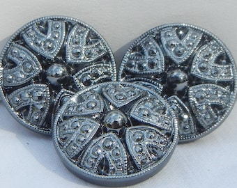 Small Drama Czech Glass Buttons (3)
