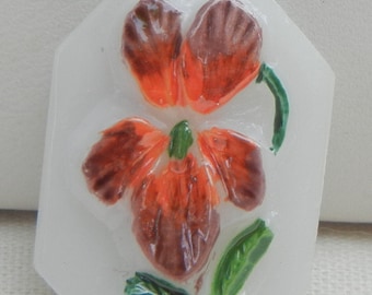 Violet Flower Czech Glass Button