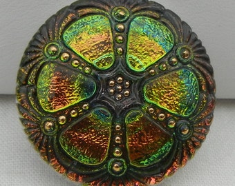 Wheel Czech Glass Button