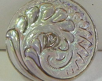 Plume Czech Glass Button