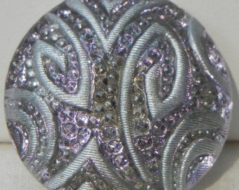 Embossed Czech Glass Button