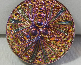 Three Point Czech Glass Button