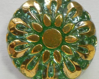 Pillow Flower Czech Glass Button