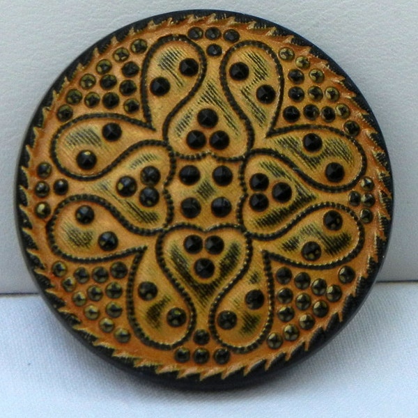 Byzantine Czech Glass Button