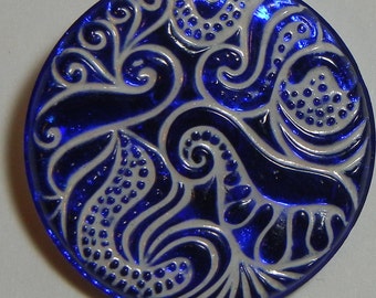 Curls Czech Glass Button
