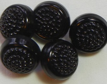 Tiny Berry Czech Glass Buttons (5)