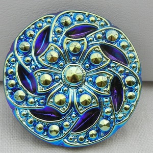 Sparkling Loops Czech Glass Button