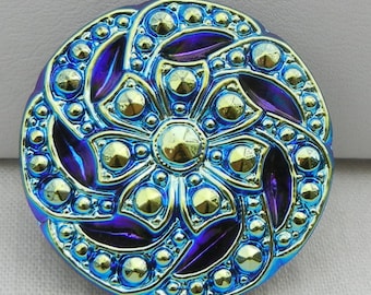 Sparkling Loops Czech Glass Button