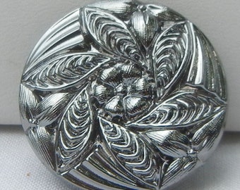 Leaf Cluster Czech Glass Button