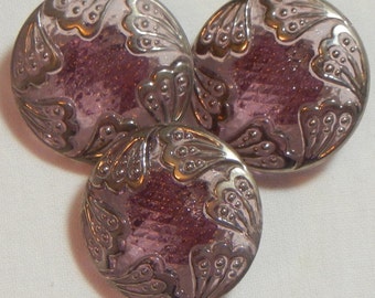 Kleine sechs Fächer Tschechische Glas Knopf (3)