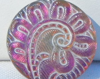 Fern Czech Glass Button