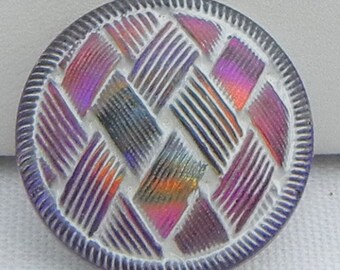 Woven Ribbons Czech Glass Button
