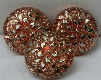 Small Flower and Leaves Star Czech Glass Buttons (3)