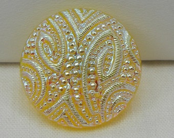 Medium Embossed Czech Glass Button