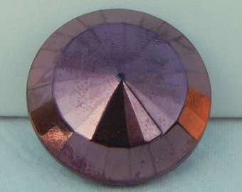 Faceted Circle Czech Glass Button