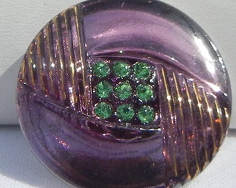 Large Art Deco Czech Glass Button