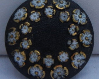Flower Ring Czech Glass Button