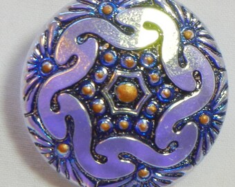 Pinwheel Czech Glass Button