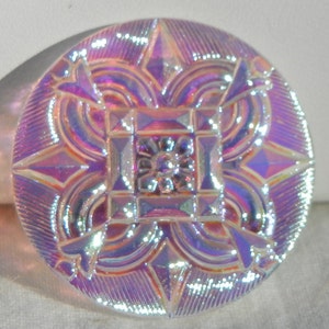 Square in Circle Czech Glass Button image 2