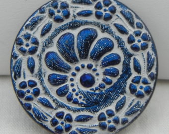 Federn und Blumen Kranz Böhmisches Glas-Knopf