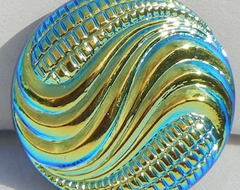 S Curve Czech Glass Button