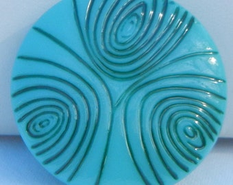 Fingerprint Czech Glass Button