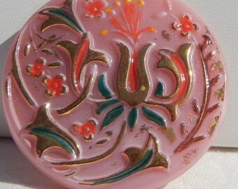 Wildblumen große Böhmisches Glas Button