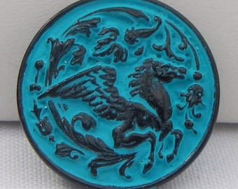 Pegasus Czech Glass Button