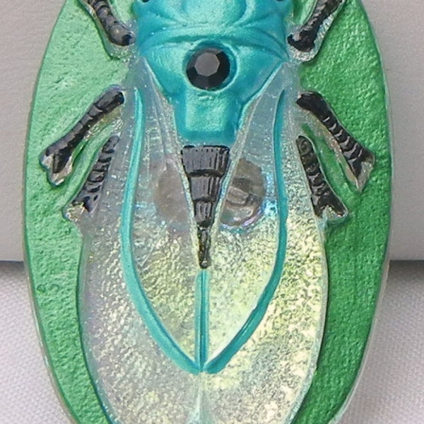 Cicada Czech Glass Button