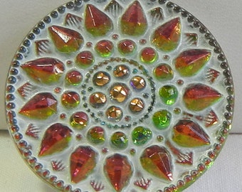 Geometric Sun Czech Glass Button