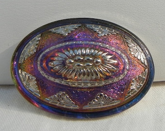 Large Lacy Oval Czech Glass Button