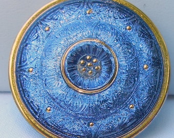 Large Lacy Round Czech Glass Button