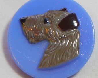 Dog Czech Glass Button