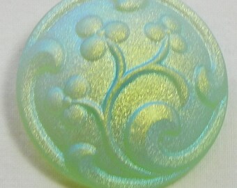 Flowered Dome Czech Glass Button