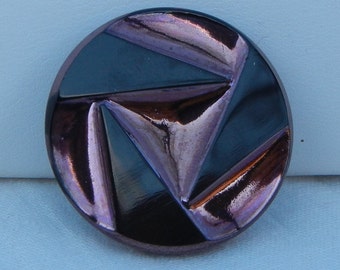 Three Triangles Czech Glass Button